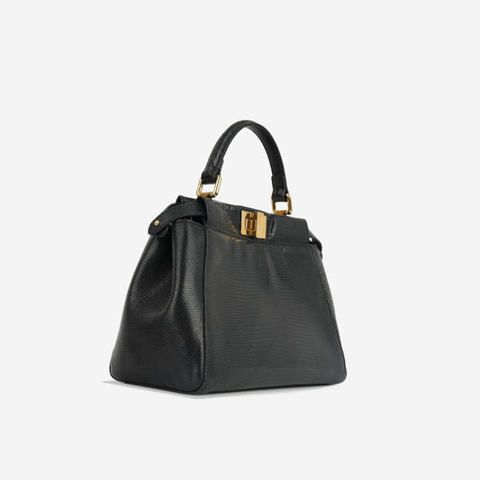 Fendi Fendi - Mini Peekaboo - Black Lizard GHW -
