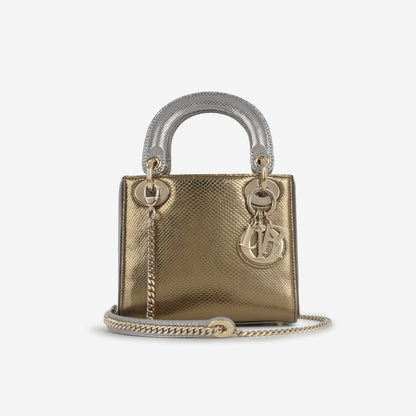 Dior Dior - Mini Lady Dior - Silver/Gold Lizard CGHW -  - 2021