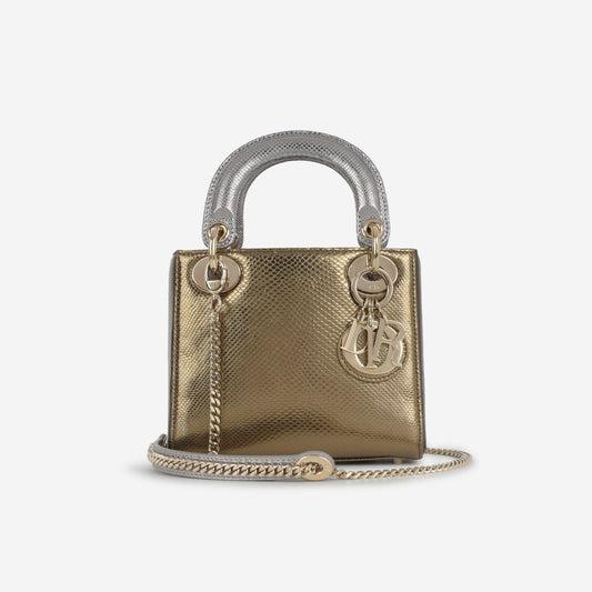 Dior Dior - Mini Lady Dior - Silver/Gold Lizard CGHW -  - 2021
