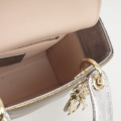 Dior Dior - Mini Lady Dior - Silver/Gold Lizard CGHW -  - 2021