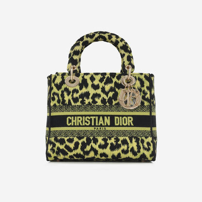 Dior - Lady D-Lite - Medium - Lime / Black Leopard CGHW - 2021 -