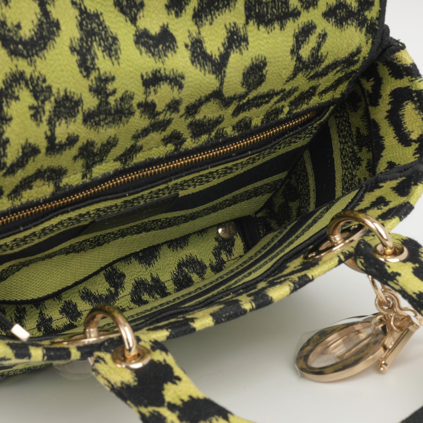 Dior - Lady D-Lite - Medium - Lime / Black Leopard CGHW - 2021 -