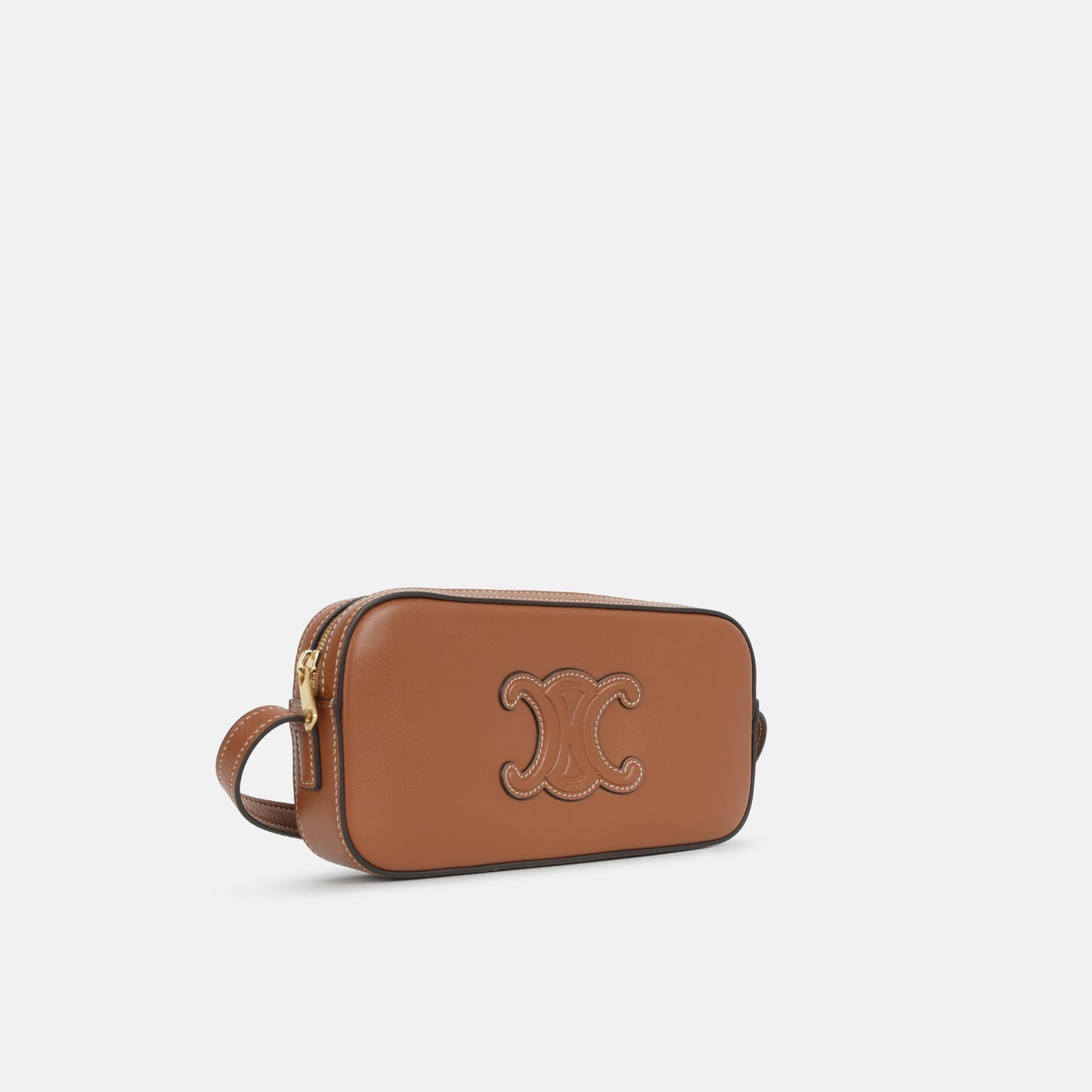 Celine - Mini Cuir Triomphe Camera Bag - Tan Smooth Calfskin GHW - Un
