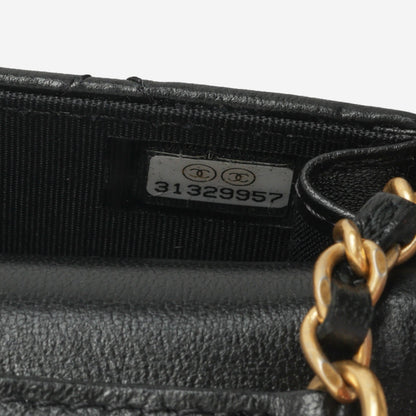 Chanel - 19 Flap Coin Purse on Chain - Black Lambskin AGHW - 2021 -