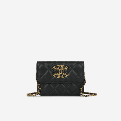 Chanel - 19 Flap Coin Purse on Chain - Black Lambskin AGHW - 2021 -