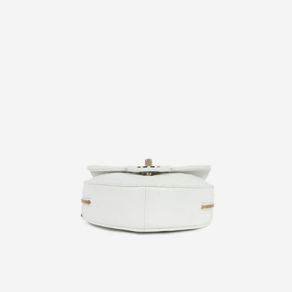 Chanel Large Heart Bag White Lambskin CGHW Plaque Series