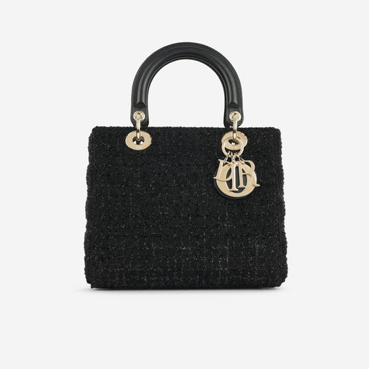 Dior Lady Dior Black Mixed Tweed CGHW
