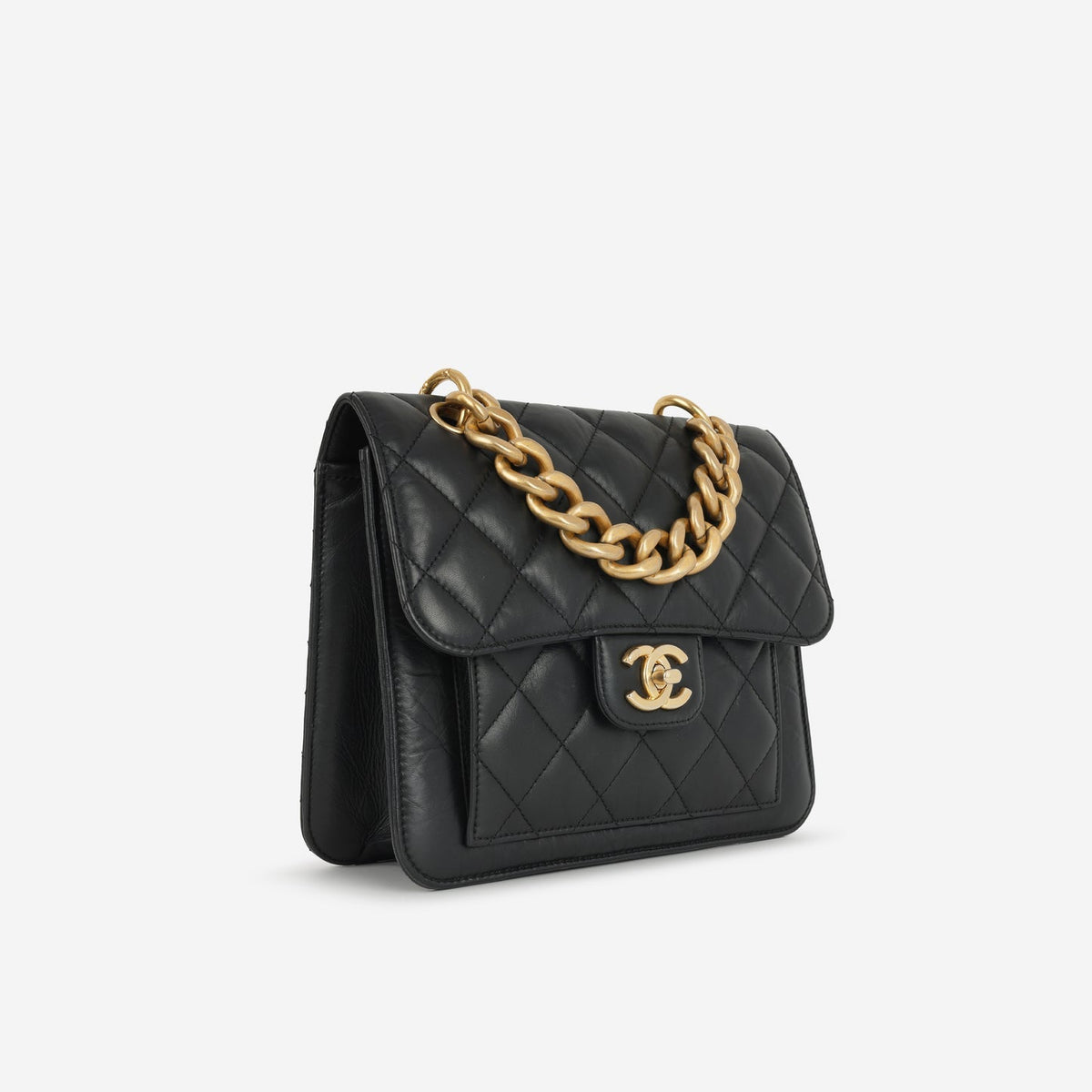 Chanel - 23s Messenger Flap - Black Lambskin AGHW -