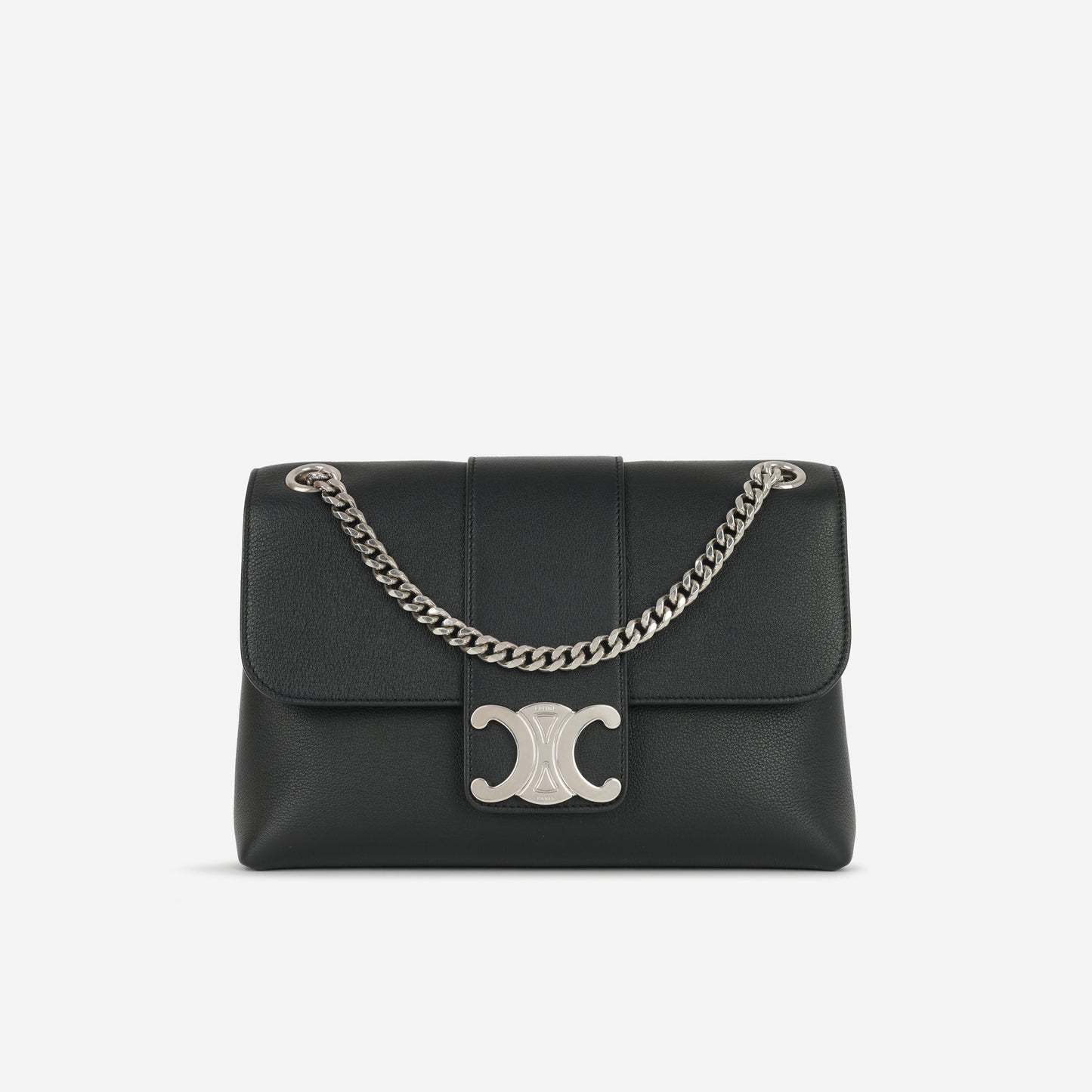 Celine - Medium Victoire Bag - Black Calfskin SHW -