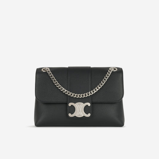 Celine - Medium Victoire Bag - Black Calfskin SHW -