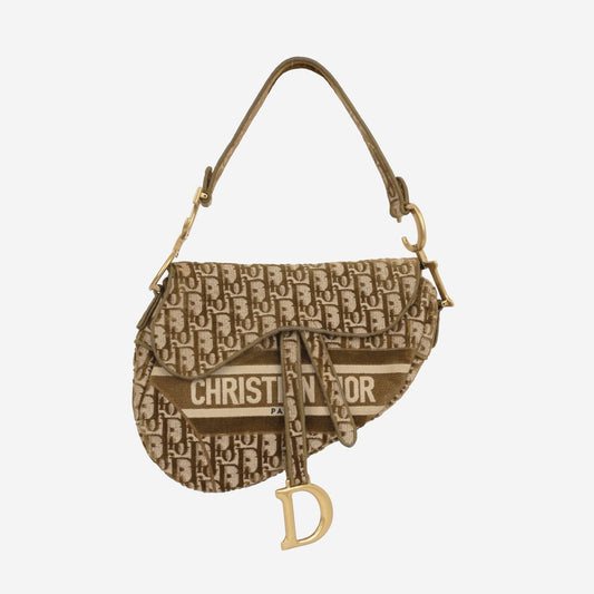 Dior Dior - Medium Saddle Bag - Olive Oblique Canvas GHW -  - 2020