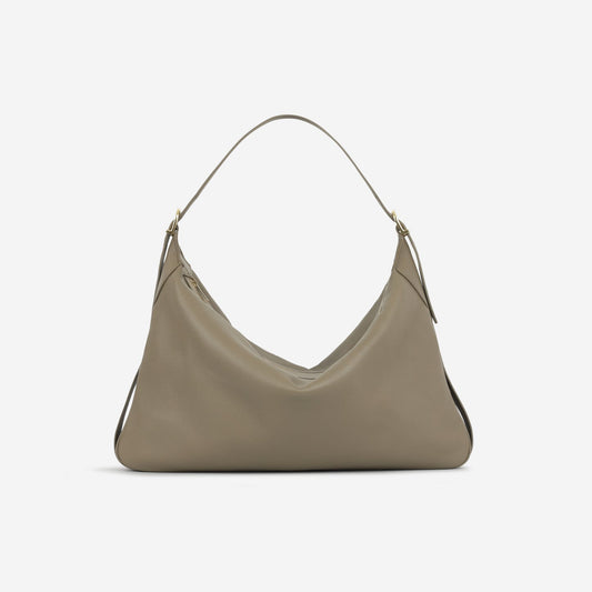 Celine - Large Romy Shoulder Bag - Greige Calfskin GHW -