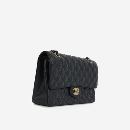 Chanel - Medium Classic Flap - Midnight Blue Quilted Caviar CGHW - 2018 -