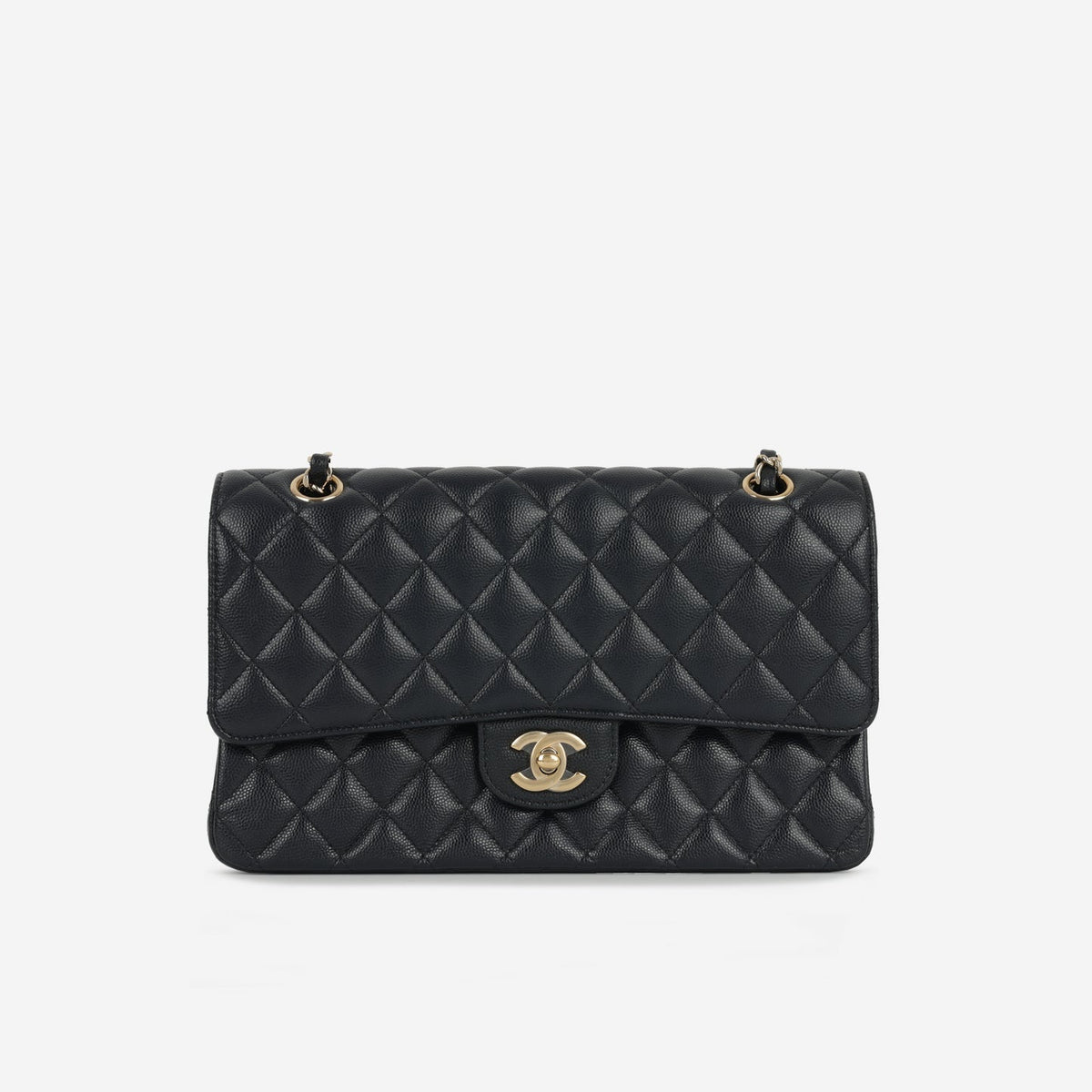 Chanel - Medium Classic Flap - Midnight Blue Quilted Caviar CGHW - 2018 -