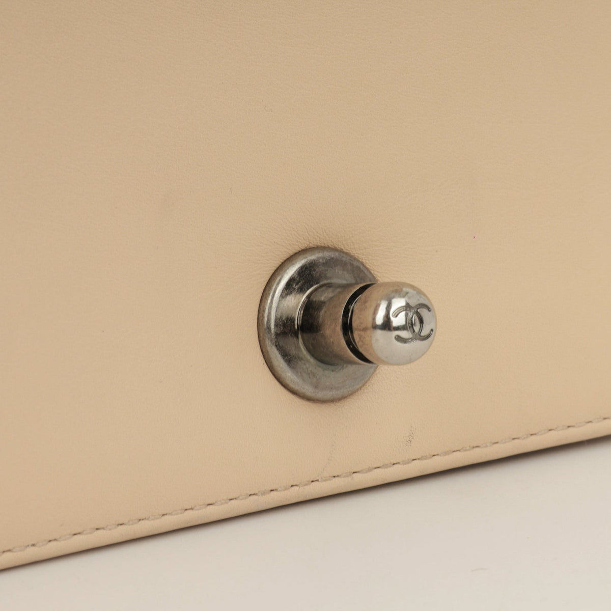 Chanel - Small Boy Bag - Beige Lambskin / Lizard RHW - 2014 -