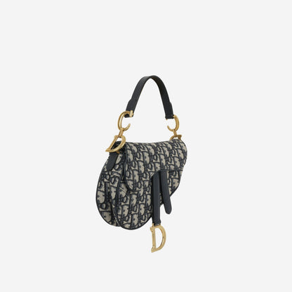 Dior Mini Saddle Bag Oblique Canvas GHW