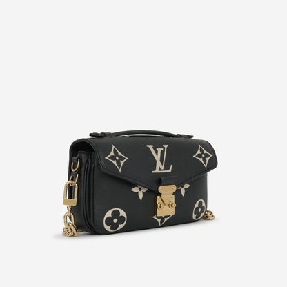 Louis Vuitton Pochette Metis East / West - Black/Beige Bicolor Monogram Empreinte Leather GHW