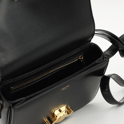Celine - Teen Triomphe Bag - Black Shiny Calfskin GHW -  - 2023