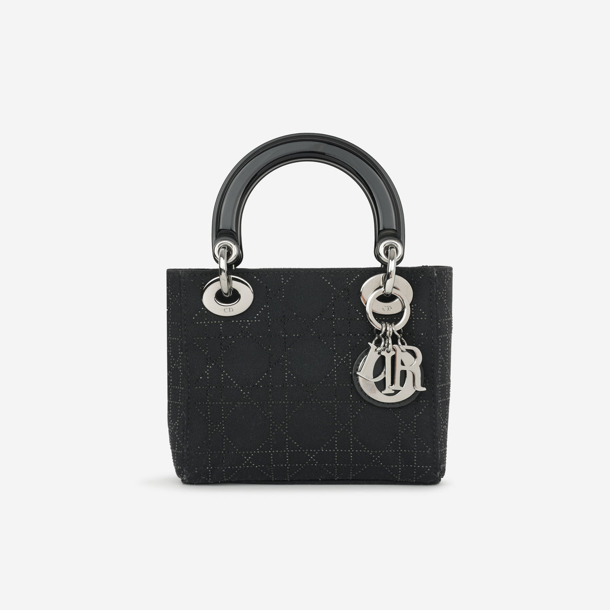 Dior Vintage Mini Lady Dior - Black Embroidered Beads | Silver Hardware