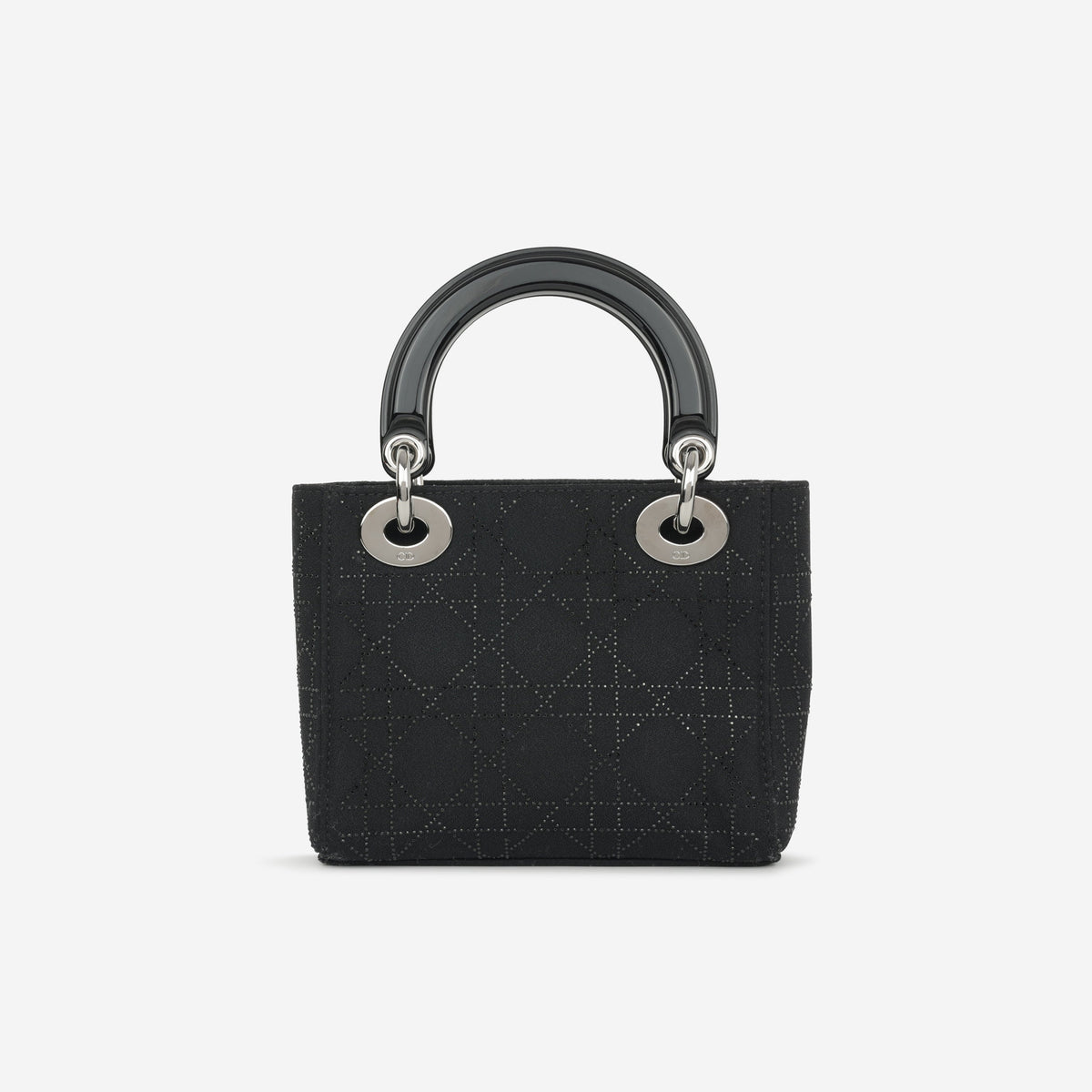 Dior Vintage Mini Lady Dior - Black Embroidered Beads | Silver Hardware