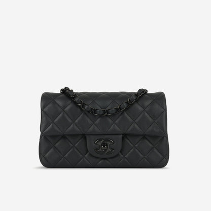 Chanel Mini Rectangular - So Black Iridescent Lambskin