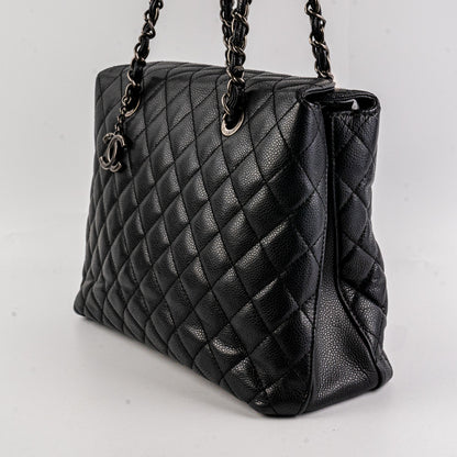 Chanel Caviar Shoulder Tote Bag Black