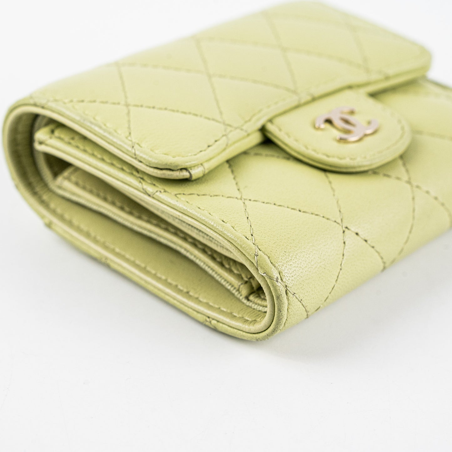 Chanel Compact Wallet Green