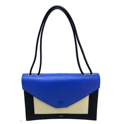CELINE Clutch bag leather black Spring / Summer 2015 Tricolor Pocket Medium Clutch Women Used