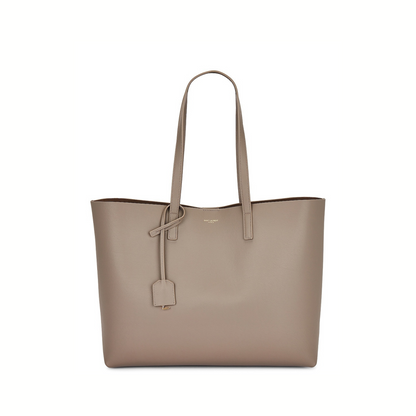 Saint Laurent Large East/West Tote Bag in Brick Leather – Taupe