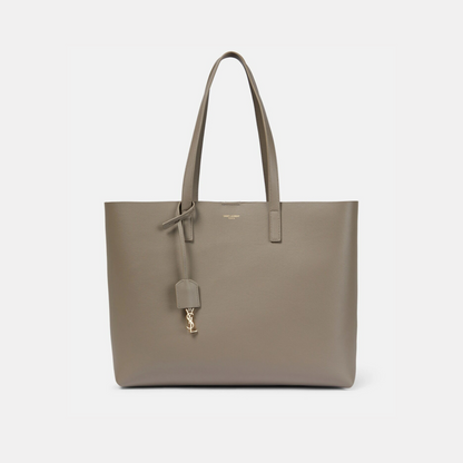 Saint Laurent Large East/West Tote Bag in Brick Leather – Taupe