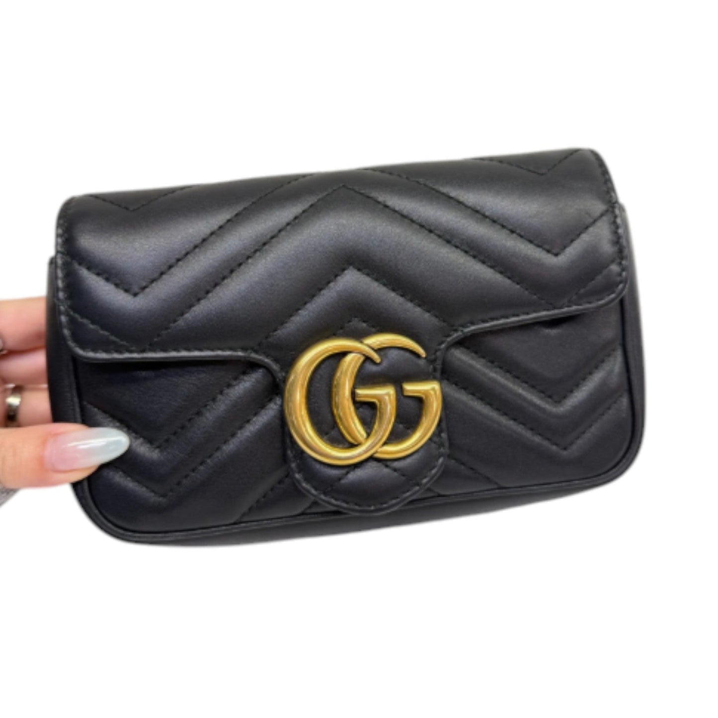 Gucci GG Marmont Super Mini Calfskin Matelasse Black GHW