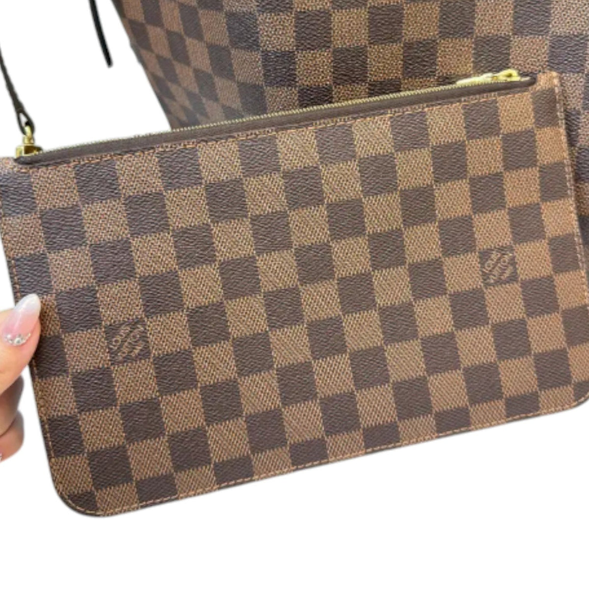 Louis-Vuitton Neverfull MM Damier Ebene Brown GHW