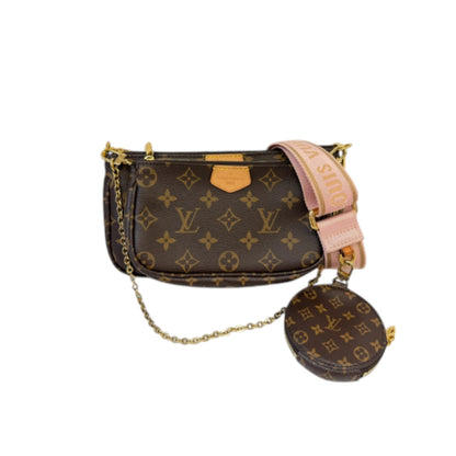 Louis-Vuitton Multi Pochette Pink Canvas Strap GHW