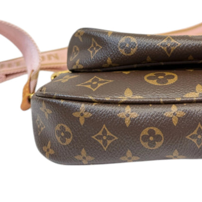 Louis-Vuitton Multi Pochette Pink Canvas Strap GHW