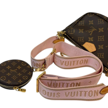 Louis-Vuitton Multi Pochette Pink Canvas Strap GHW