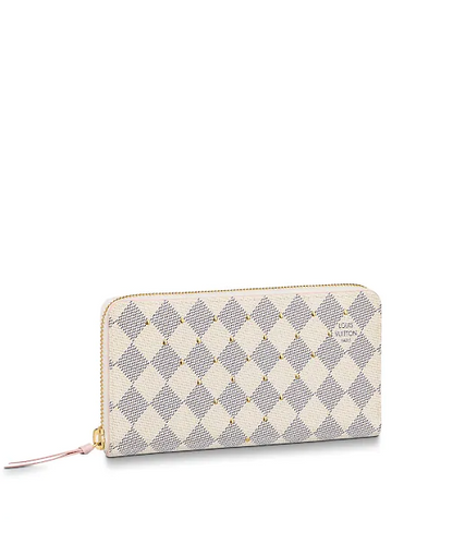 LV Clemence Wallet Damier Azur Canvas Rose Ballerine