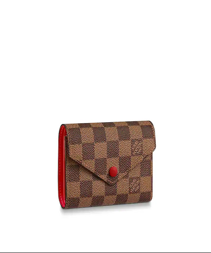 Louis Vuitton Victorine Wallet Damier Ebene Cerise Red