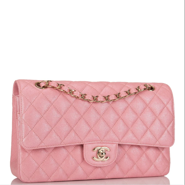 Chanel Caviar Quilted Small Double Flap Bag Pink Gold-Tone