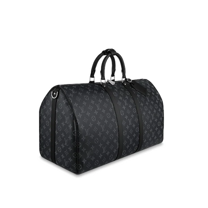 LV Keepall 55 Bandouliere Duffel Bag Monogram Eclipse Canvas