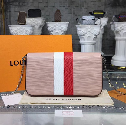 Louis Vuitton Pochette Felicie Epi Leather Rose Ballerine