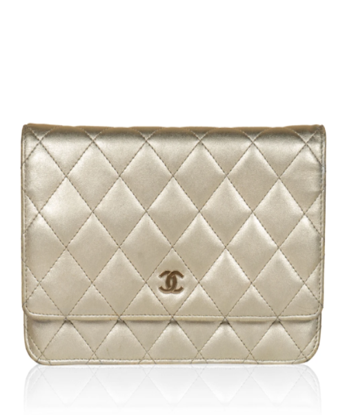 Chanel Wallet On Chain – WOC Quilted Lambskin Grey Silver-Toned