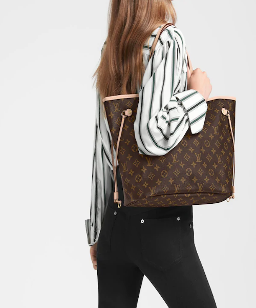 LV Neverfull MM Monogram Beige