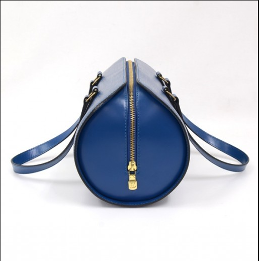 Louis Vuitton Soufflot Bag Black Epi Leather Blue