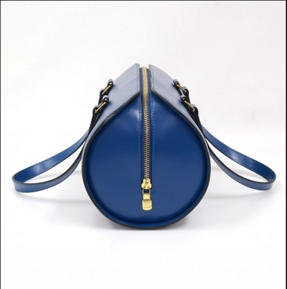 Louis Vuitton Soufflot Bag Black Epi Leather Blue