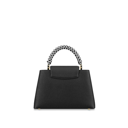LV Capucine PM Handbag Taurillon Leather Noir/Blanc