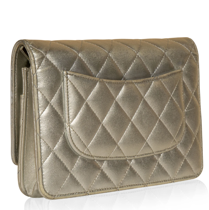 Chanel Wallet On Chain – WOC Quilted Lambskin Grey SiLouis Vuittoner-Toned