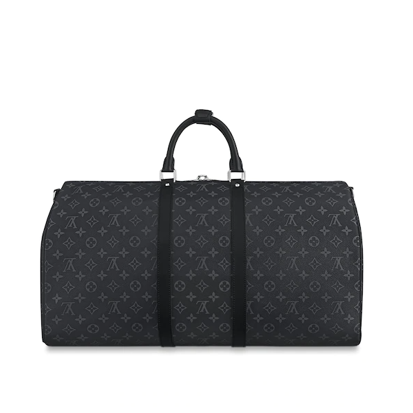 LV Keepall 55 Bandouliere Duffel Bag Monogram Eclipse Canvas