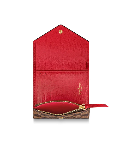 Louis Vuitton Victorine Wallet Damier Ebene Cerise Red