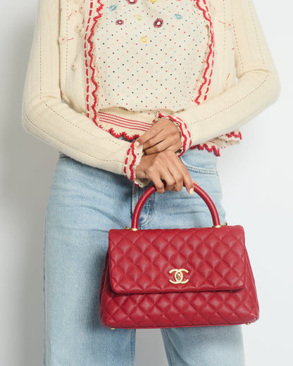 Chanel 05/C Ivory Red Cardigan FR 38 (UK 10)
