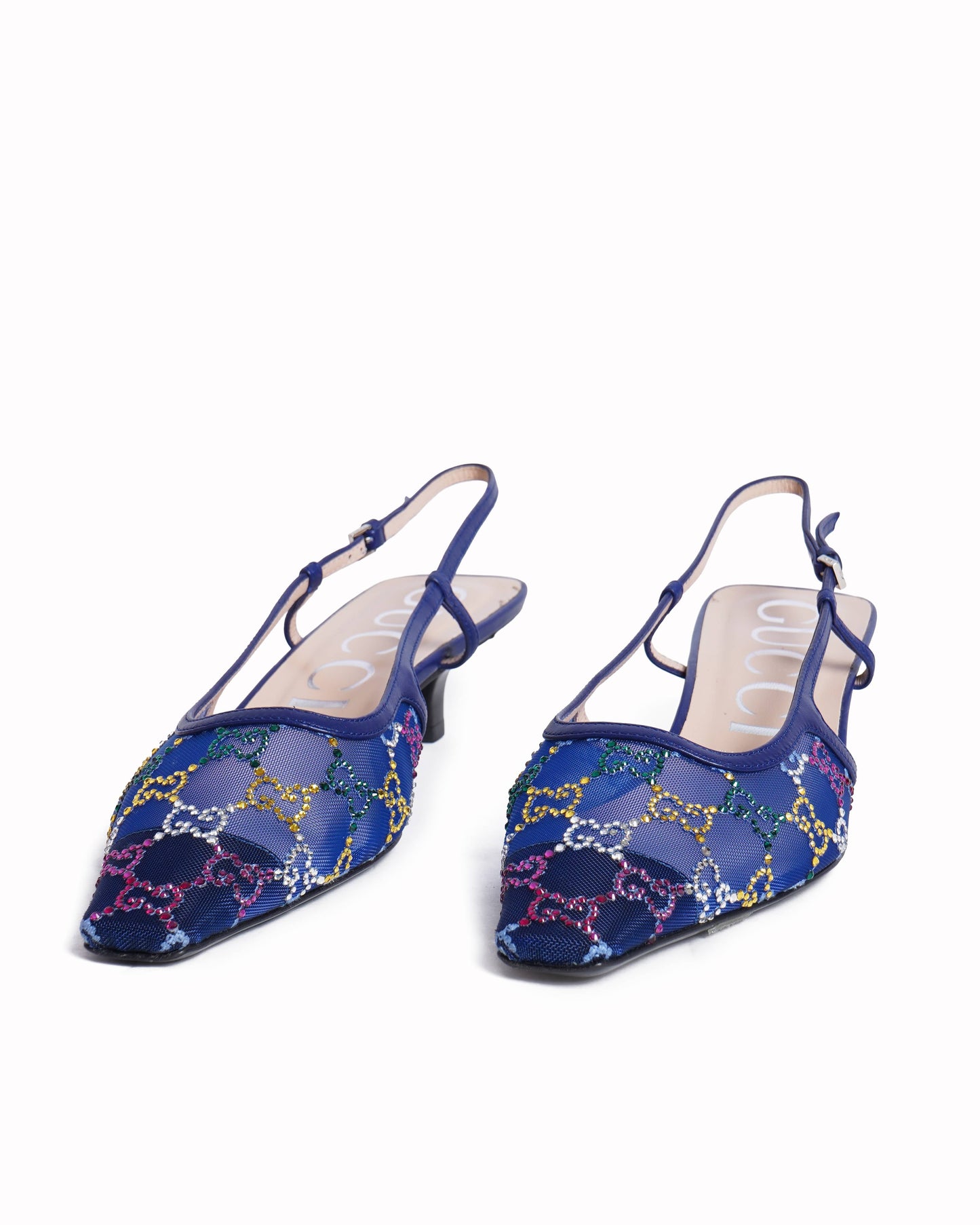 Gucci Crystal GG Monogram Slingback Pumps